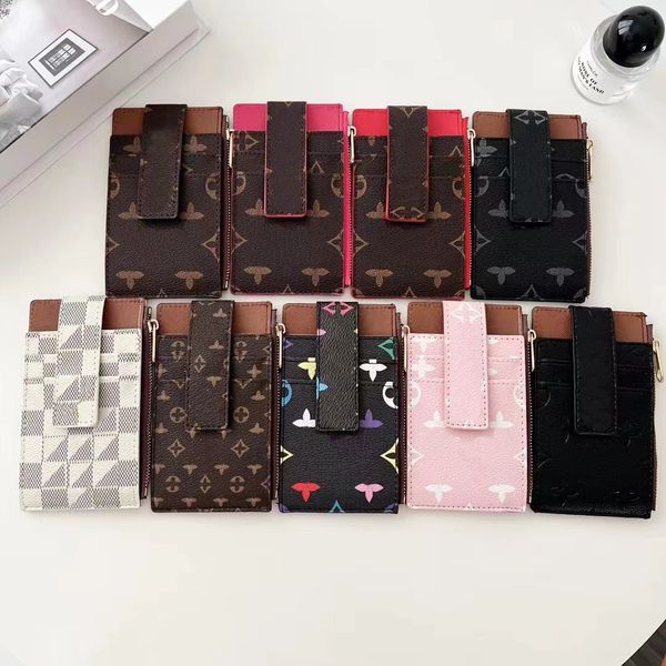 Image of Beautiful LU Design Leather Coin Purse Cases Credit Card Holder Mini Wallet Purse with Chain Zipper more colours Drop Shippings available with Logo Box 0802 Man Woman