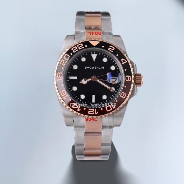 fashionable men's watch with night glow fully automatic mechanical movement precision steel case ceramic ring mouth 40mm dual time desi, Slivery;brown
fashionable men's watch with night glow fully automatic mechanical movement precision steel case ceramic ring mouth 40mm dual time desi, Slivery;brown