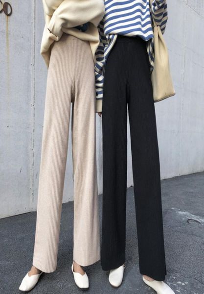 2019 korean women trousers autumn winter knitted wide leg pants elastic high waist female casual loose pant7294292, Black;white
2019 korean women trousers autumn winter knitted wide leg pants elastic high waist female casual loose pant7294292, Black;white