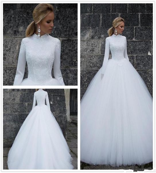 2019 new high neck long sleeves lace a line muslim wedding dresses satin empire lace applique zipper tulle winter wedding bridal g6732657, White
2019 new high neck long sleeves lace a line muslim wedding dresses satin empire lace applique zipper tulle winter wedding bridal g6732657, White