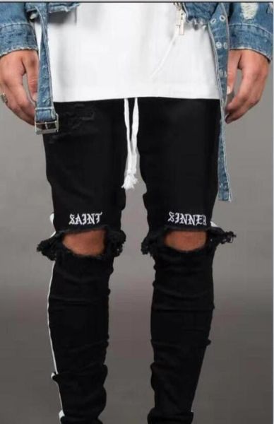 letter print new mens jean pantalones street black holes designer white stripes jeans hiphop skateboard pencil pants94971054180837, Blue 
letter print new mens jean pantalones street black holes designer white stripes jeans hiphop skateboard pencil pants94971054180837, Blue