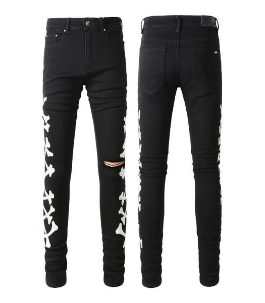 men039s jeans trendy brand bone pattern skinny stretch black jeans with broken knee europe and america5249685, Blue
men039s jeans trendy brand bone pattern skinny stretch black jeans with broken knee europe and america5249685, Blue