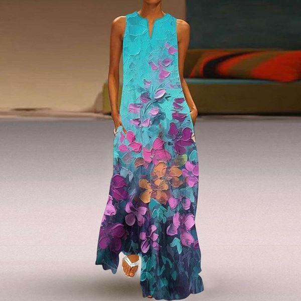 summer womens sleeveless v neck print dress, Black;gray 
summer womens sleeveless v neck print dress, Black;gray