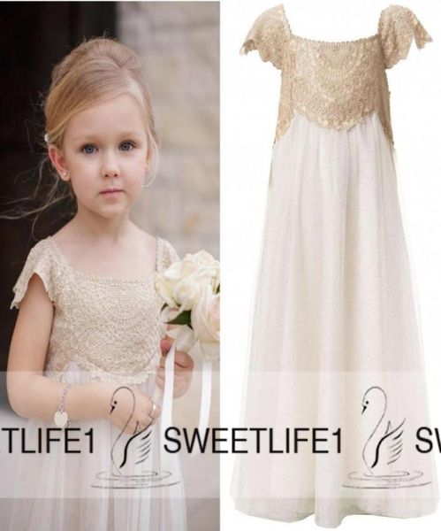 cap sleeves vintage flower girls dresses for bohemian wedding little kid empire waist champagne lace and ivory first communi5104532, White;blue
cap sleeves vintage flower girls dresses for bohemian wedding little kid empire waist champagne lace and ivory first communi5104532, White;blue
