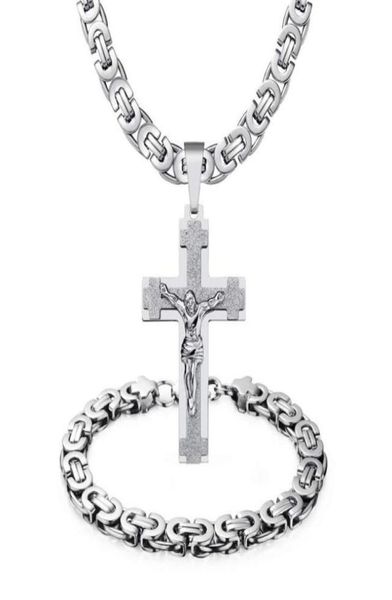 6mm necklace 22039039 24039039 chain silver gold jesus cross pendant bracelet set mens stainless steel jewelry26823201885
6mm necklace 22039039 24039039 chain silver gold jesus cross pendant bracelet set mens stainless steel jewelry26823201885