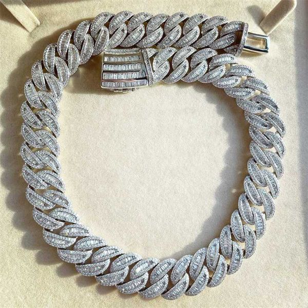 hip hop mens 15mm 20mm iced out necklace chain heavy strong bling baguette miami curb cuban link chain, Silver
hip hop mens 15mm 20mm iced out necklace chain heavy strong bling baguette miami curb cuban link chain, Silver