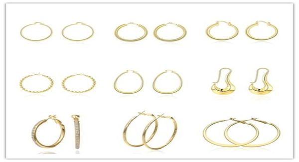 mixing styles plated 18k gold hoop earrings with zircon classic charm jewelry for women 9pair lot5973810, Golden;silver
mixing styles plated 18k gold hoop earrings with zircon classic charm jewelry for women 9pair lot5973810, Golden;silver