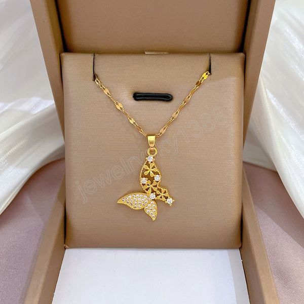 exquisite fashion butterfly necklace luxury charm butterfly micro-set zircon gold butterfly pendant jewelry accessories gift, Silver
exquisite fashion butterfly necklace luxury charm butterfly micro-set zircon gold butterfly pendant jewelry accessories gift, Silver