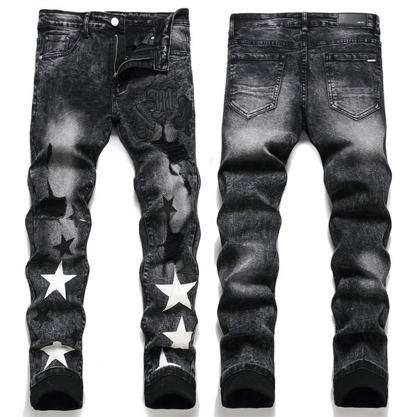 men jeans designer jeans mens pants white black rock revival jeans biker man pant broken hole embroidery hip hop denim pants letter jeans pa, Blue
men jeans designer jeans mens pants white black rock revival jeans biker man pant broken hole embroidery hip hop denim pants letter jeans pa, Blue