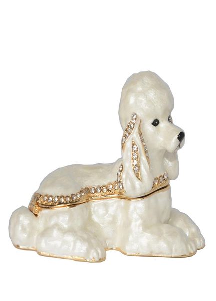 enameled pewter bejeweled white poodle dog trinket box cute gift for dog lover animal figurine sculpture miniature9303119, Black;white
enameled pewter bejeweled white poodle dog trinket box cute gift for dog lover animal figurine sculpture miniature9303119, Black;white