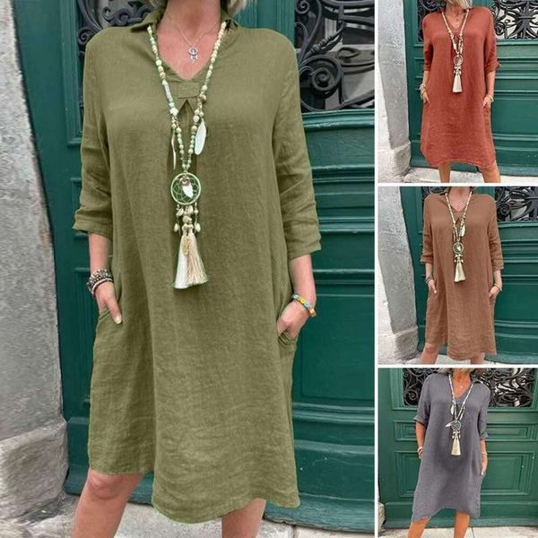 womens summer fashion square collar quarter sleeves elegant casual pure color loose long cotton linen dress, Black;gray
womens summer fashion square collar quarter sleeves elegant casual pure color loose long cotton linen dress, Black;gray