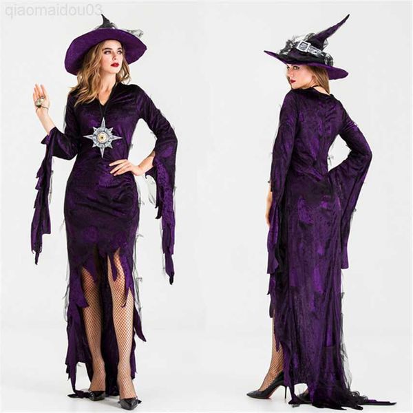 theme costume halloween comes purple witch dress for women cosplay stage performance carnival performance disguise clothing with hat l230804, Black;red
theme costume halloween comes purple witch dress for women cosplay stage performance carnival performance disguise clothing with hat l230804, Black;red