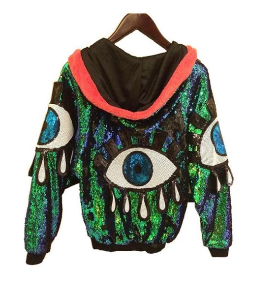 women green sequin jacket coat bling shiny hooded hoodies big mouth design street hip hop jazz stage cosplay outwear autumn 20189388577, Black;brown
women green sequin jacket coat bling shiny hooded hoodies big mouth design street hip hop jazz stage cosplay outwear autumn 20189388577, Black;brown