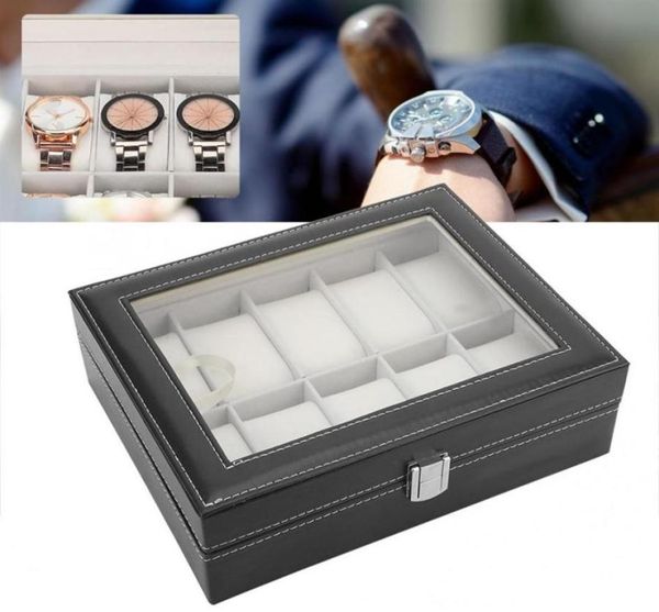 portable pu leather cases flannel lining glass cover watch bag 10 slots jewelry display case storage holders box215h8963373, Black;blue
portable pu leather cases flannel lining glass cover watch bag 10 slots jewelry display case storage holders box215h8963373, Black;blue