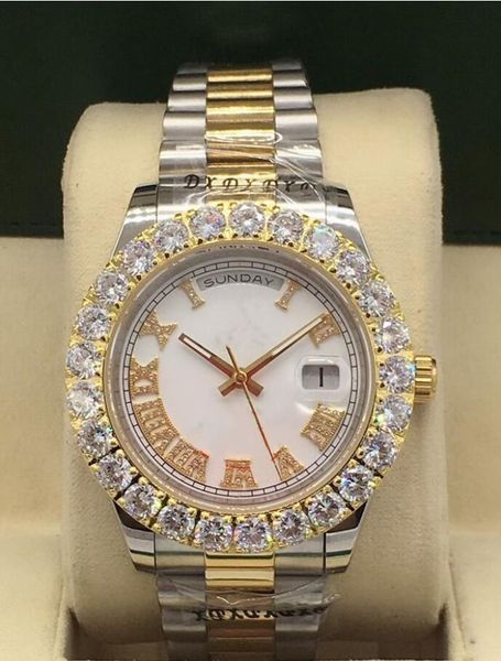 43mm men's mechanical watch mens diamond watches mens stainless steel folding buckle sport waterproof business wristwatch montre de lux, Slivery;brown
43mm men's mechanical watch mens diamond watches mens stainless steel folding buckle sport waterproof business wristwatch montre de lux, Slivery;brown