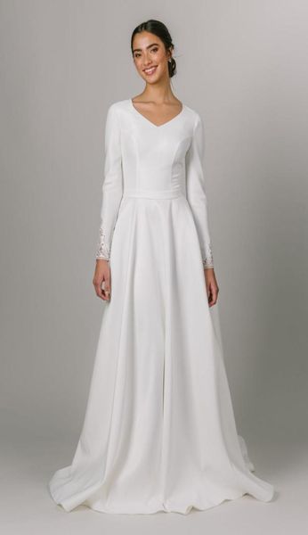 2021 simple aline satin modest wedding dresses bridal gowns v neck long sleeves custom made elegant6152483, White
2021 simple aline satin modest wedding dresses bridal gowns v neck long sleeves custom made elegant6152483, White