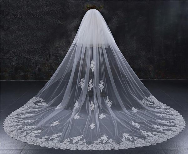 new style two layers full edge with lace luxury 3 meters long wedding veil with comb white ivory bridal veil velos de novia5820710, Black
new style two layers full edge with lace luxury 3 meters long wedding veil with comb white ivory bridal veil velos de novia5820710, Black