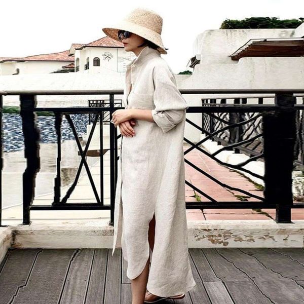 womens cotton and linen long sleeved shirt knee length casual korean loose large size fashionable temperament dress, Black;gray
womens cotton and linen long sleeved shirt knee length casual korean loose large size fashionable temperament dress, Black;gray