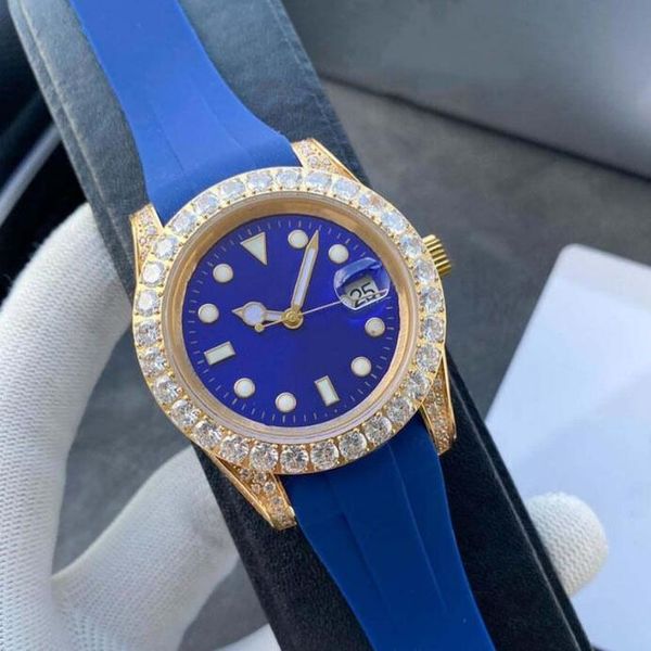 41mm men's automatic mechanical watch mens diamond watches rubber watchband men stainless steel folding buckle sport waterproof busines, Slivery;brown
41mm men's automatic mechanical watch mens diamond watches rubber watchband men stainless steel folding buckle sport waterproof busines, Slivery;brown