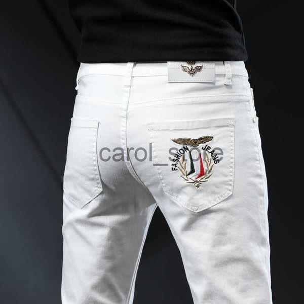 men's jeans spring summer new men's thin slim white jeans stretch embroidery decoration denim men's fashion trousers male bra, Blue
men's jeans spring summer new men's thin slim white jeans stretch embroidery decoration denim men's fashion trousers male bra, Blue