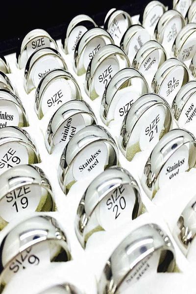 100pcslot silver ring couple men women silver 6mm stainless steel jewelry wedding engagement party whole lots bulk bra9721297
100pcslot silver ring couple men women silver 6mm stainless steel jewelry wedding engagement party whole lots bulk bra9721297