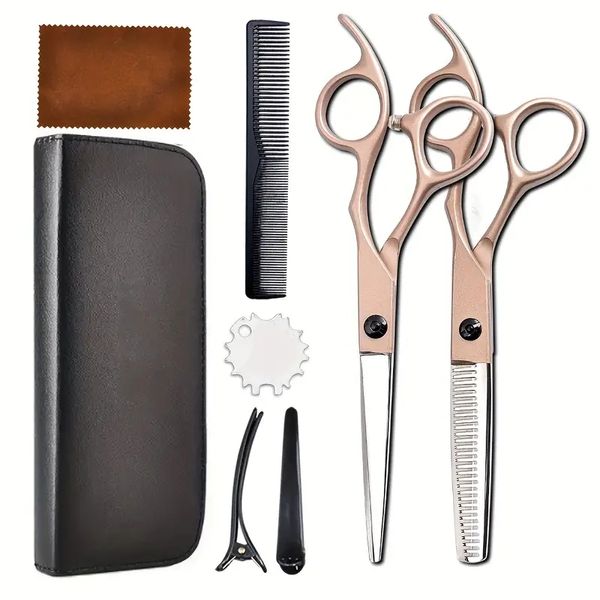 professional hair cutting scissors set, hair cutting thinning/texturizing shears kit, razor edge barber scissors for men & women 
professional hair cutting scissors set, hair cutting thinning/texturizing shears kit, razor edge barber scissors for men & women