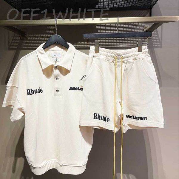company level rhude x mclaren co branded embroidered drawstring shorts for men and women, White;black
company level rhude x mclaren co branded embroidered drawstring shorts for men and women, White;black