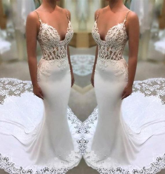 elegant spaghetti straps lace mermaid wedding dresses illusion satin tulle applique court train wedding bridal gowns ba99414805731, White
elegant spaghetti straps lace mermaid wedding dresses illusion satin tulle applique court train wedding bridal gowns ba99414805731, White