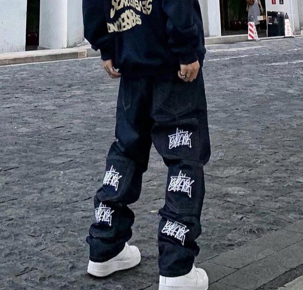 men039s jeans retro multipockets letter embroidery casual mens pants straight harajuku hip hop loose denim trousers3465956, Blue
men039s jeans retro multipockets letter embroidery casual mens pants straight harajuku hip hop loose denim trousers3465956, Blue