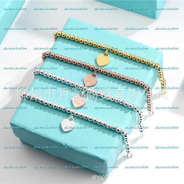 designer tiffay love bracelet tee family female 925 silver 18k gold plated ins design counter version buddha ball bracelet, Black