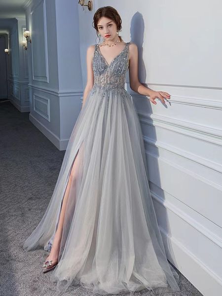 luxury beaded shiny prom dresses shining long side split prom party dresses with cross back sequined blingbling formal evening dress for wom, Black
luxury beaded shiny prom dresses shining long side split prom party dresses with cross back sequined blingbling formal evening dress for wom, Black