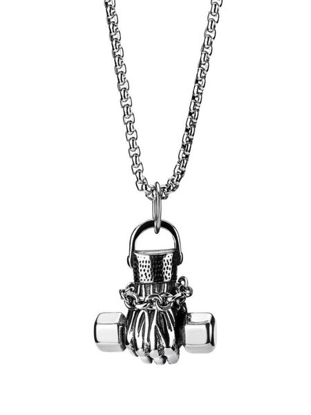 fashion design men stainless steel holding dumbbell pendant necklace hip hop jewelry 70cm long link chain punk designer necklaces 8274335, Silver
fashion design men stainless steel holding dumbbell pendant necklace hip hop jewelry 70cm long link chain punk designer necklaces 8274335, Silver