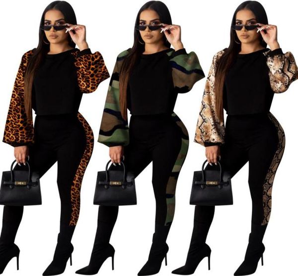 women camouflage leopard snake skin printed casual tracksuits new arrvials long sleeves t shirt loose and pants outfits 688934, Gray 
women camouflage leopard snake skin printed casual tracksuits new arrvials long sleeves t shirt loose and pants outfits 688934, Gray