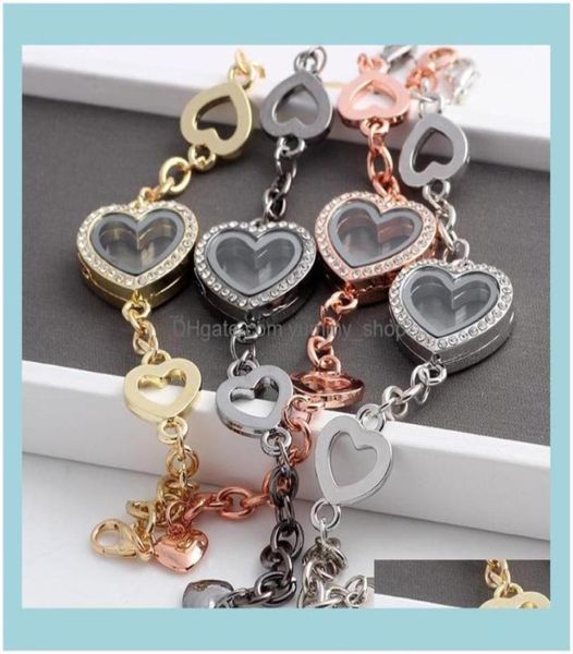 charm bracelets jewelry 5pcs selling crytsal heart floating lockets bracelet alloy wedding women bangle jewellery1 drop delivery 27508417, Golden;silver
charm bracelets jewelry 5pcs selling crytsal heart floating lockets bracelet alloy wedding women bangle jewellery1 drop delivery 27508417, Golden;silver