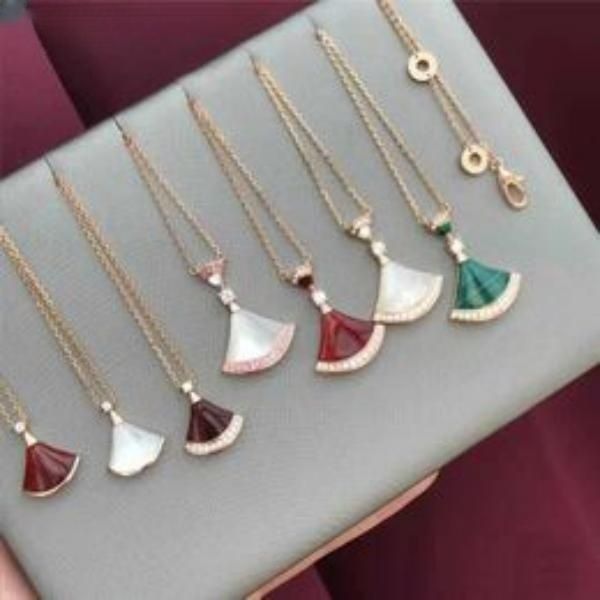 fashion luxury designer fan necklace white pink green chalcedony small skirt women's elegant jewelry valentine's-104, Black
fashion luxury designer fan necklace white pink green chalcedony small skirt women's elegant jewelry valentine's-104, Black