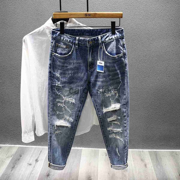 men's jeans 2023 spring ripped men's jeans new fashion whiskers retro patch hole trend slim streetwear little feet jeans denim tro, Blue
men's jeans 2023 spring ripped men's jeans new fashion whiskers retro patch hole trend slim streetwear little feet jeans denim tro, Blue