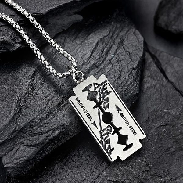 pendant necklaces punk hip hop stainless steel neck chains for men women razor blade necklace rock collares male streetwear cool, Silver
pendant necklaces punk hip hop stainless steel neck chains for men women razor blade necklace rock collares male streetwear cool, Silver