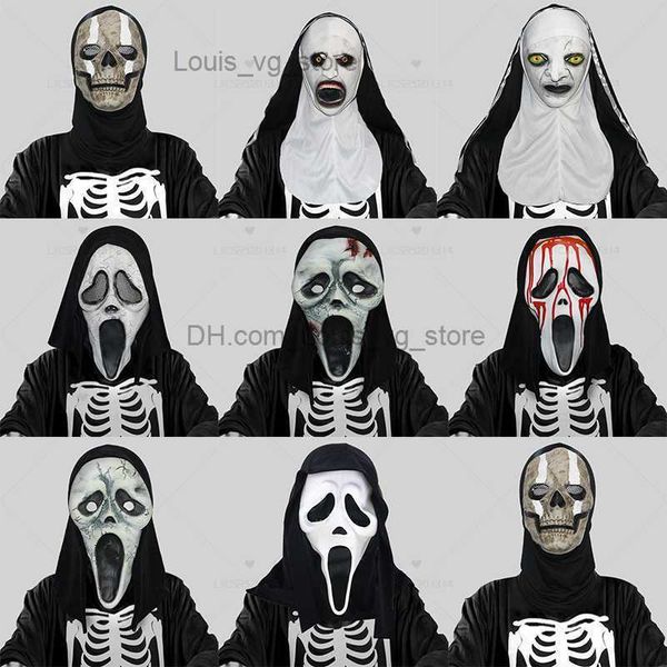 halloween demon ghost face scream movie terror mask halloween killer role play clothing festival party accessories props t230806
halloween demon ghost face scream movie terror mask halloween killer role play clothing festival party accessories props t230806