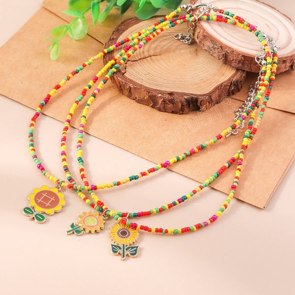 fashion colorful seed bead sunflower pendant necklace for women elegant bohemian handmade charm clavicle choker jewelry, Silver
fashion colorful seed bead sunflower pendant necklace for women elegant bohemian handmade charm clavicle choker jewelry, Silver