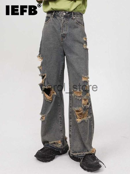 men's jeans iefb men's wear autumn casual jeans men new korean fashion personalized straight tube hole male trousers vintage wide, Blue
men's jeans iefb men's wear autumn casual jeans men new korean fashion personalized straight tube hole male trousers vintage wide, Blue