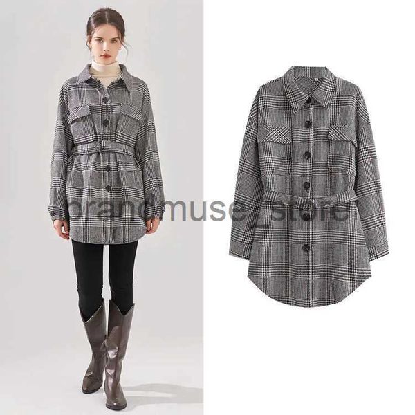 women's jackets temperament commuter light familiar style pattern belt decorative wool coat women's loose thin lapel women jacket, Black;brown
women's jackets temperament commuter light familiar style pattern belt decorative wool coat women's loose thin lapel women jacket, Black;brown