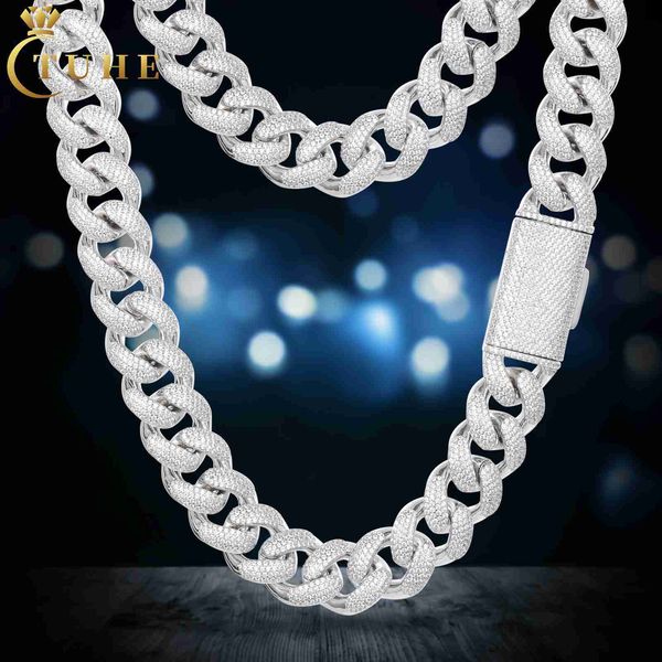 custom service fine mens jewelry 18mm real 925 sterling silver vvs moissanite diamond iced out cuban link chain necklace
custom service fine mens jewelry 18mm real 925 sterling silver vvs moissanite diamond iced out cuban link chain necklace