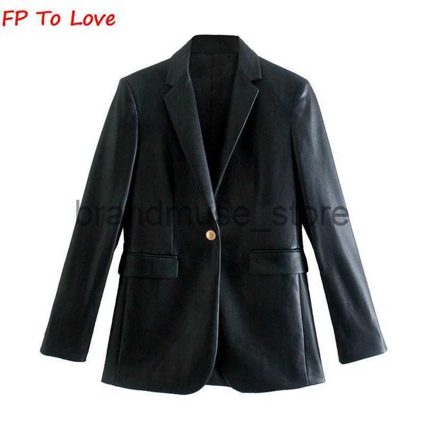 women's jackets fp to love woman faux leather blazers 2021fw spring autumn stylish set button solid lady pocket outerwear j230806, Black;brown
women's jackets fp to love woman faux leather blazers 2021fw spring autumn stylish set button solid lady pocket outerwear j230806, Black;brown