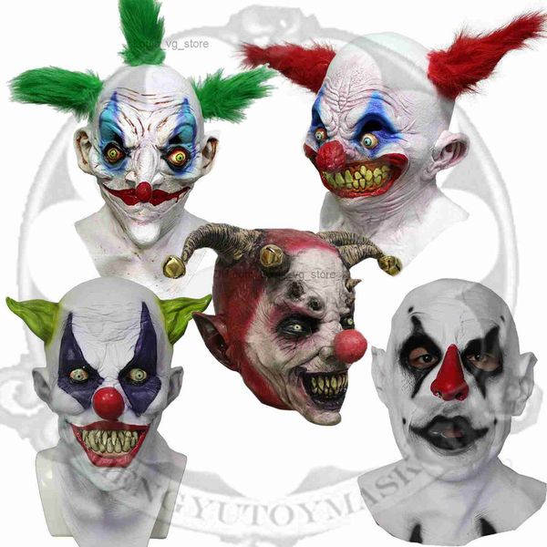halloween popular latex fear of clowns jester psycho scary fancy dress up masks t230806
halloween popular latex fear of clowns jester psycho scary fancy dress up masks t230806