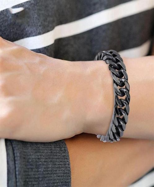 15mm double buckle charm bracelet for men titanium steel electroplated chainmosphere bracelets rock hip hop jewelry gift link chai9629898, Black
15mm double buckle charm bracelet for men titanium steel electroplated chainmosphere bracelets rock hip hop jewelry gift link chai9629898, Black