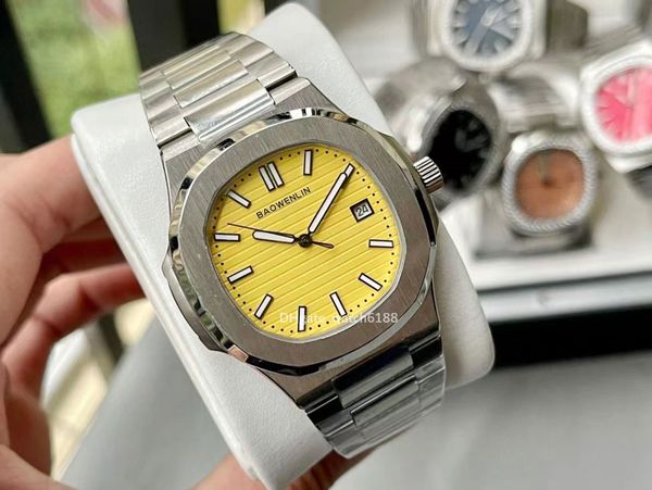summer new color matching yellow plum red men's watch automatic mechanical elegant watch nautilus folding buckle fine steel 2813 moveme, Slivery;brown
summer new color matching yellow plum red men's watch automatic mechanical elegant watch nautilus folding buckle fine steel 2813 moveme, Slivery;brown