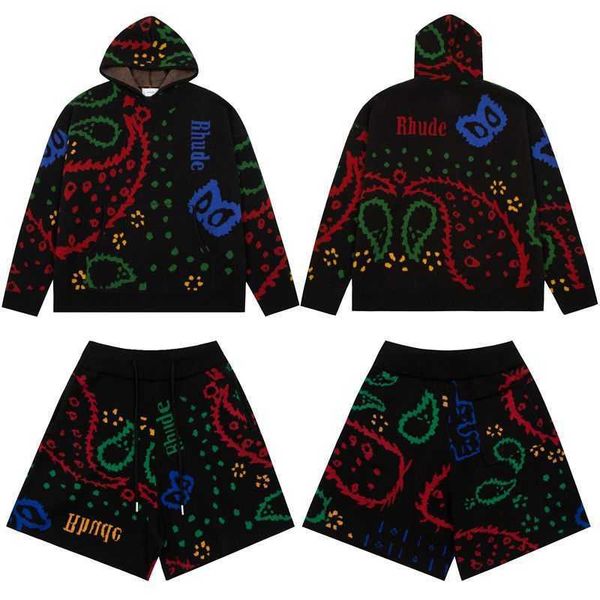 high version rhude niche trendy brand cashew flower letter hooded sweater versatile men and women's personalized trendy shorts set, Gray
high version rhude niche trendy brand cashew flower letter hooded sweater versatile men and women's personalized trendy shorts set, Gray
