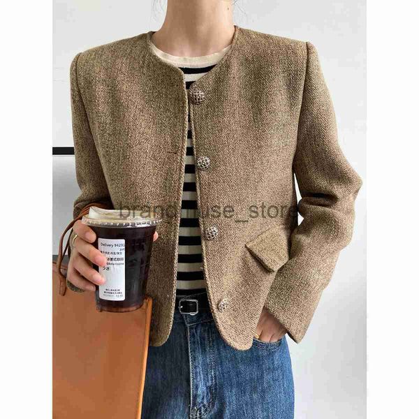 women's jackets women's single button tweed crop jacket brown gray short blazer j230806, Black;brown
women's jackets women's single button tweed crop jacket brown gray short blazer j230806, Black;brown