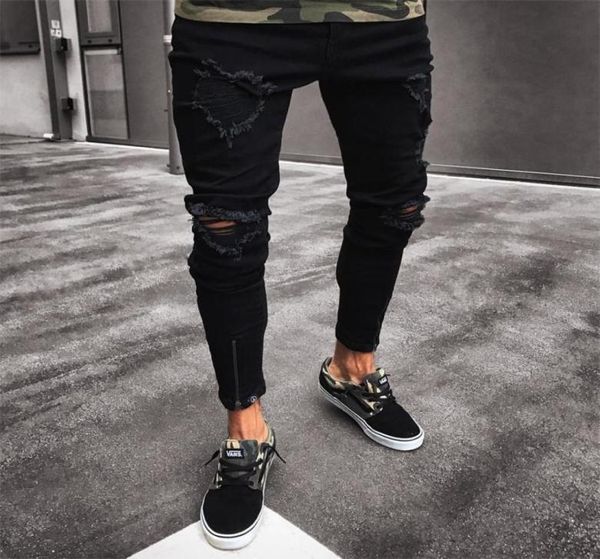 mens cool designer brand black jeans skinny ripped destroyed stretch slim fit hop hop pants with holes for men3980991, Blue
mens cool designer brand black jeans skinny ripped destroyed stretch slim fit hop hop pants with holes for men3980991, Blue