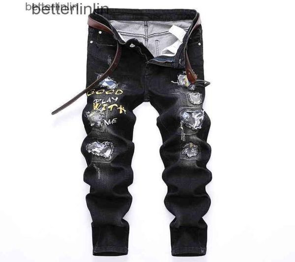 spring and autumn new men039s rock revival mens designer jeans designs for men hole patch men039s small straight slim trend 9224713, Blue
spring and autumn new men039s rock revival mens designer jeans designs for men hole patch men039s small straight slim trend 9224713, Blue